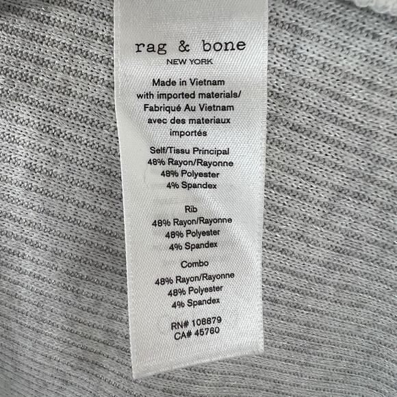 Rag & Bone Gray Knit Sweater Rayon Rib V-Neck Long Sleeve Pullover S Small - Picture 7 of 8